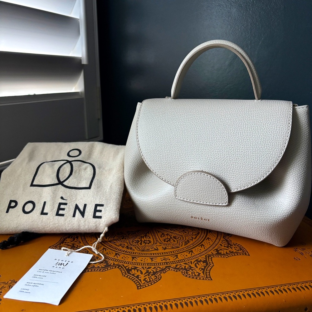 Polène Numéro Un Nano Edition Textured Chalk bag